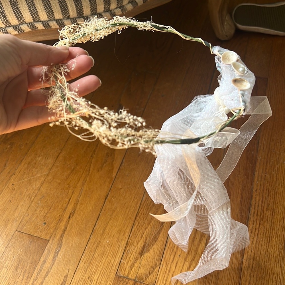 Girl’s homemade head band for wedding, etc.
